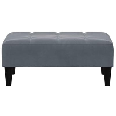 Slaapbank 2-zits met voetenbank fluweel donkergrijs