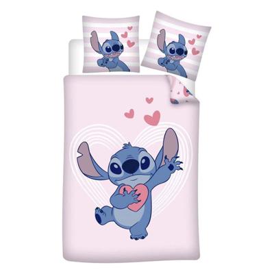 Dekbedovertrek Stitch Hartjes, 140x200cm