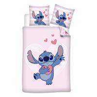 Dekbedovertrek Stitch Hartjes, 140x200cm - thumbnail
