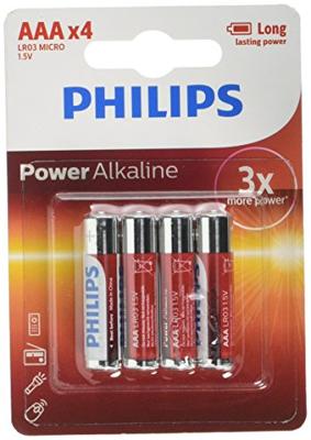 Philips Power LR03 AAA batterij (potlood) Alkaline 1.5 V 4 stuk(s) Philips Power LR03 AAA batterij (potlood) Alkaline 1.5 V 4 stuk(s)