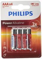 Philips Power LR03 AAA batterij (potlood) Alkaline 1.5 V 4 stuk(s) - thumbnail