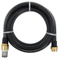 VidaXL Zuigslang met messing koppelingen 1,1'' 3 m pvc zwart - thumbnail