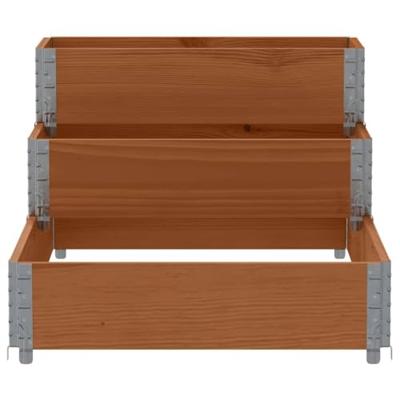 VidaXL Verhoogde plantenbak 3-laags 120x80 cm massief grenenhout bruin