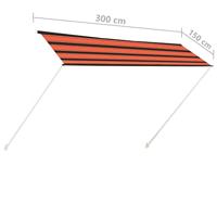 Luifel uittrekbaar 300x150 cm oranje en bruin - thumbnail
