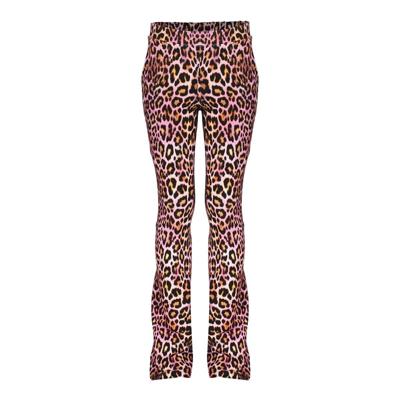 Geisha winter flare legging - roze/zwart - panter