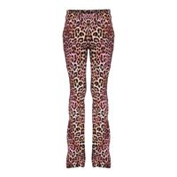 Geisha winter flare legging - roze/zwart - panter - thumbnail