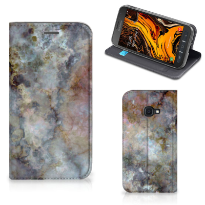 Samsung Galaxy Xcover 4s | Standcase | Marmer Grijs