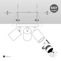 Home sweet home cork LED opbouwspot 3L rond kurk/zwart - thumbnail