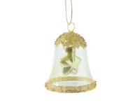 Klok glas l6.2b6.2h7.5 cm pistache kerst Decoris - Decoris - thumbnail