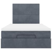 Ottoman bed met matrassen 120x200cm fluweel donkergrijs - thumbnail
