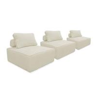 sweeek - Chaise voor modulaire bank in ribfluweel (set van 3) - thumbnail