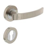 Intersteel Deurkruk William op rozet met profielcilinderrozetten - nikkel mat - thumbnail