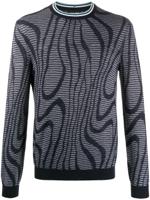 Giorgio Armani abstract-pattern knit jumper - Blue - thumbnail