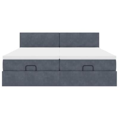 Ottoman bed met matrassen en LED's 200x200cm fluweel