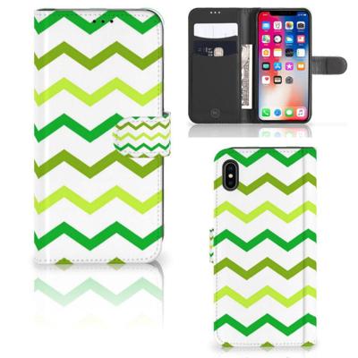 Apple iPhone Xs Max | Telefoon Hoesje | Zigzag Groen