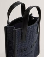Ted Baker Paulii Faux Raffia Mini Icon Bag-Navy - thumbnail
