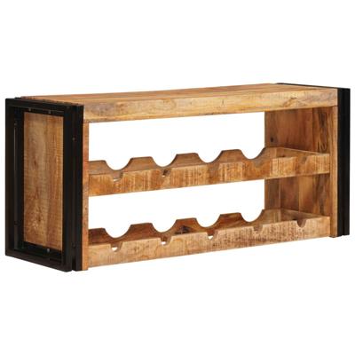 Wijnrek Bruin 100 x 45 x 33 cm Massief Ruw Mango Hout Wijnrek Bruin 100 x 45 x 33 cm Massief Ruw Mango Hout