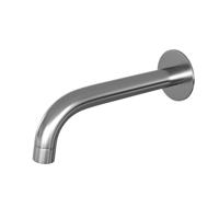 Gebogen uitloop met rozet in RVS geborsteld PVD afwerking - thumbnail
