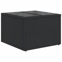 9-delige Loungeset met kussens poly rattan zwart - thumbnail