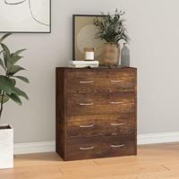 Dressoir met 4 lades 60x30,5x71 cm gerookt eiken - thumbnail