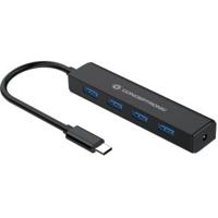 Conceptronic CTC4USB3 USB-C (USB 3.2 Gen 2) multiport hub 4 poorten Zwart - thumbnail