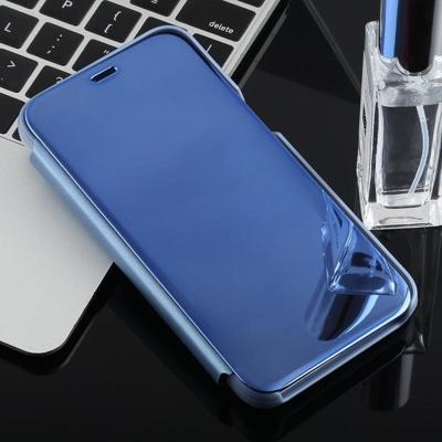 Galvaniseren spiegel horizontale flip case voor Galaxy j2 core met houder (blauw)
