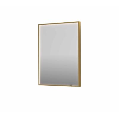 Spiegel INK SP19 60x4x80 cm incl. direct LED-Verlichting Rondom en Spiegelverwarming Geborsteld Mat Goud