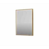 Spiegel INK SP19 60x4x80 cm incl. direct LED-Verlichting Rondom en Spiegelverwarming Geborsteld Mat Goud - thumbnail