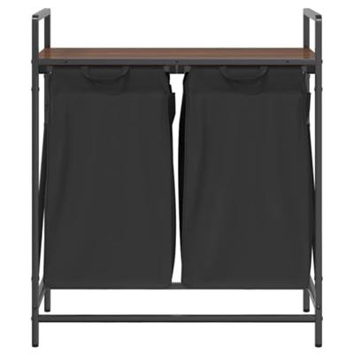 VidaXL Wasmand 2 vakken met plank bruin eikenkleurig VidaXL Wasmand 2 vakken met plank bruin eikenkleurig