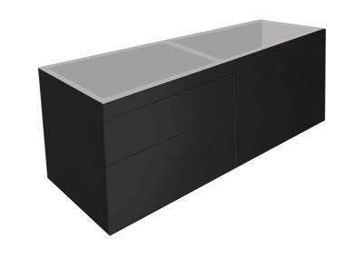 Onderkast Best Design Beauty Greeploos 140 cm Meubel Onderkast 4 Laden Mat Zwart Onderkast Best Design Beauty Greeploos 140 cm Meubel Onderkast 4 Laden Mat Zwart