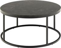Bendt Ronde Salontafel 'Flemming' 80cm Marmerlook , kleur zwart - thumbnail