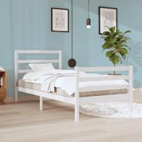 Bedframe massief grenenhout wit 90x200 cm - thumbnail
