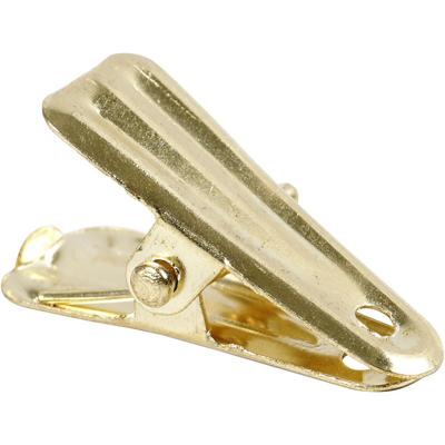 Creativ Company Deco knijpers, l: 27 mm, b: 14 mm, goud, 10 stuk/ 1 doos