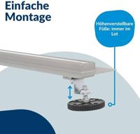 Ben Small douchegoot inclusief rooster 70cm geborsteld rvs - thumbnail