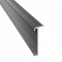 Küberit - Trapneusprofiel 845 RVS look F2 14x43mm t.b.v. 2-3mm PVC - 300cm - thumbnail