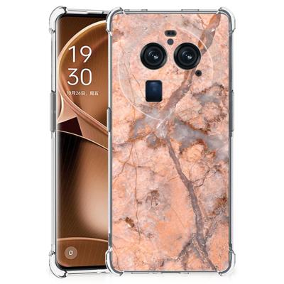 OPPO Find X6 Pro Anti-Shock Hoesje Marmer Oranje OPPO Find X6 Pro Anti-Shock Hoesje Marmer Oranje