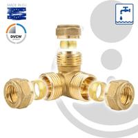 Bonfix knelkoppeling - Hoek T-koppeling - 22mm x 22mm x 22mm - Messing - thumbnail