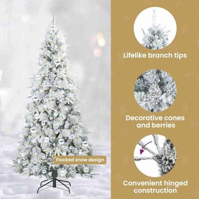 VidaXL Kunstmatige inklapbare kerstboom wit 180 cm pe en pvc