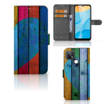 OPPO A15 | Book Style Case | Wood Heart - Cadeau voor je Vriend