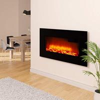 Elektrische haard met open haard vlameffect 1800W met afstandsbediening - thumbnail