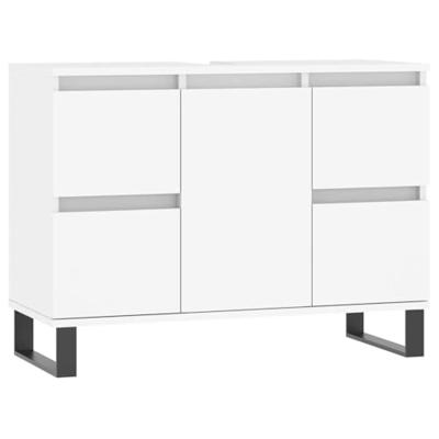 Badkamerkast 80x33x60 cm bewerkt hout wit
