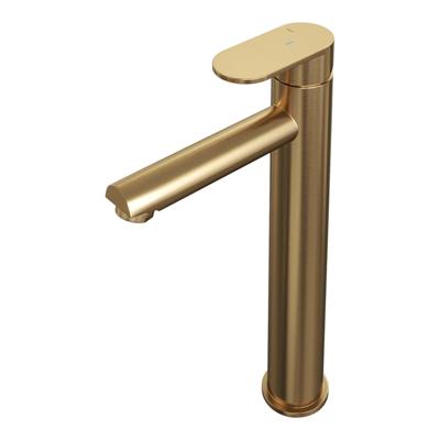 Wastafelmengkraan Brauer Gold Edition Coldstart Opbouw Hoog Platte Hendel Geborsteld Goud PVD Wastafelmengkraan Brauer Gold Edition Coldstart Opbouw Hoog Platte Hendel Geborsteld Goud PVD