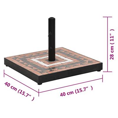 Parasolvoet vierkant 12 kg terracottakleurig wit - thumbnail