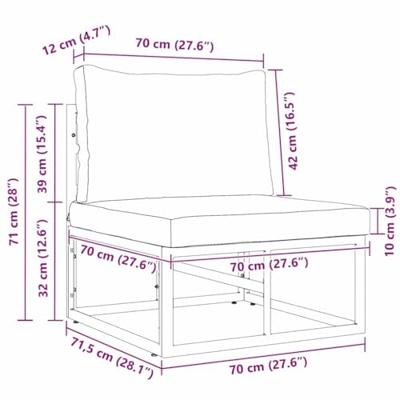 Buitenmeubelsets met kussen met kussen Zwart en Anthraciet Buitenmeubelsets met kussen met kussen Zwart en Anthraciet