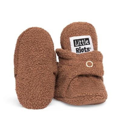 Little Riots slofjes bruin Fleece-0-3 mnd (9 cm)