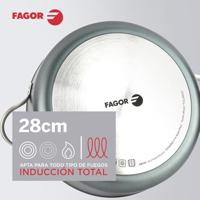 Pan met Deksel Fagor Grijs Ø 28 cm Gehard aluminium - thumbnail