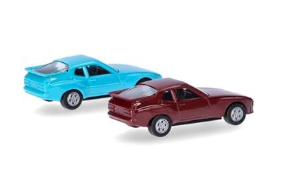 Herpa 012768-004 H0 Auto Porsche 944, rood en blauw Herpa 012768-004 H0 Auto Porsche 944, rood en blauw