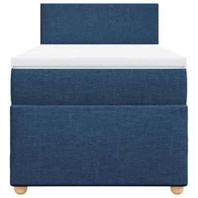 Boxspring met matras stof blauw 100x200 cm