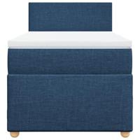 Boxspring met matras stof blauw 100x200 cm - thumbnail