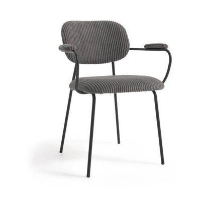 Kave Home Auxtina eetkamerstoel Corduroy Dark Grey